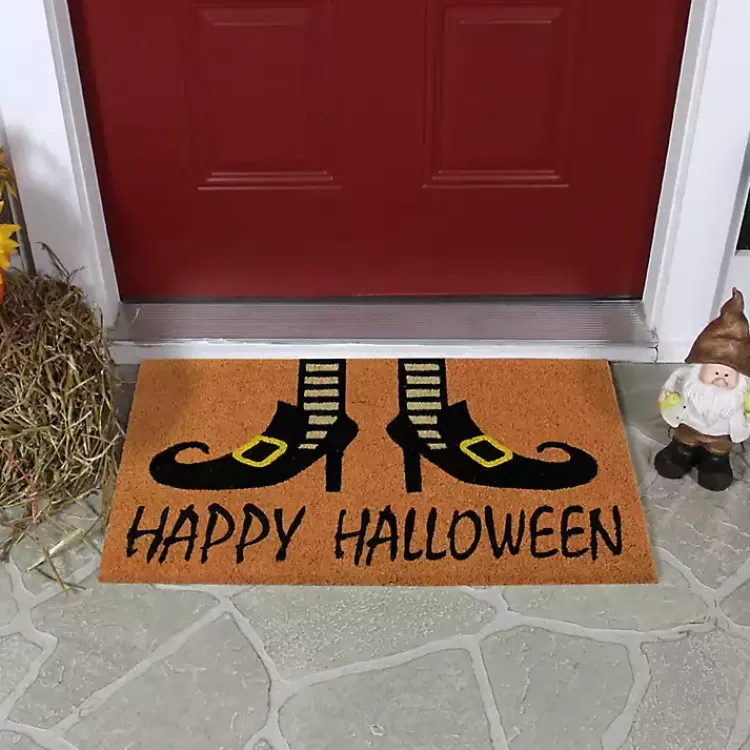 New Happy Halloween Witch Feet Doormat Halloween
