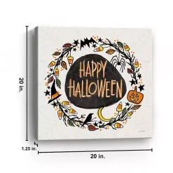 Best Happy Halloween Wreath Canvas Art Print Halloween