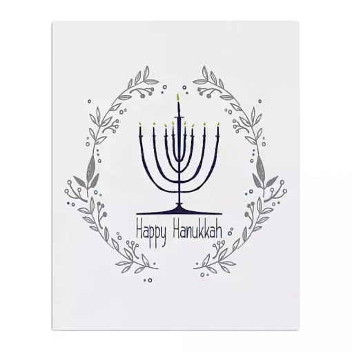 Clearance Happy Hanukkah Menorah Canvas Art Print Hanukkah Decorations