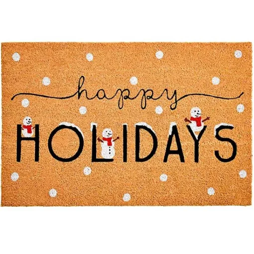 Happy Holidays Snowmen Doormat Outdoor Christmas Decorations