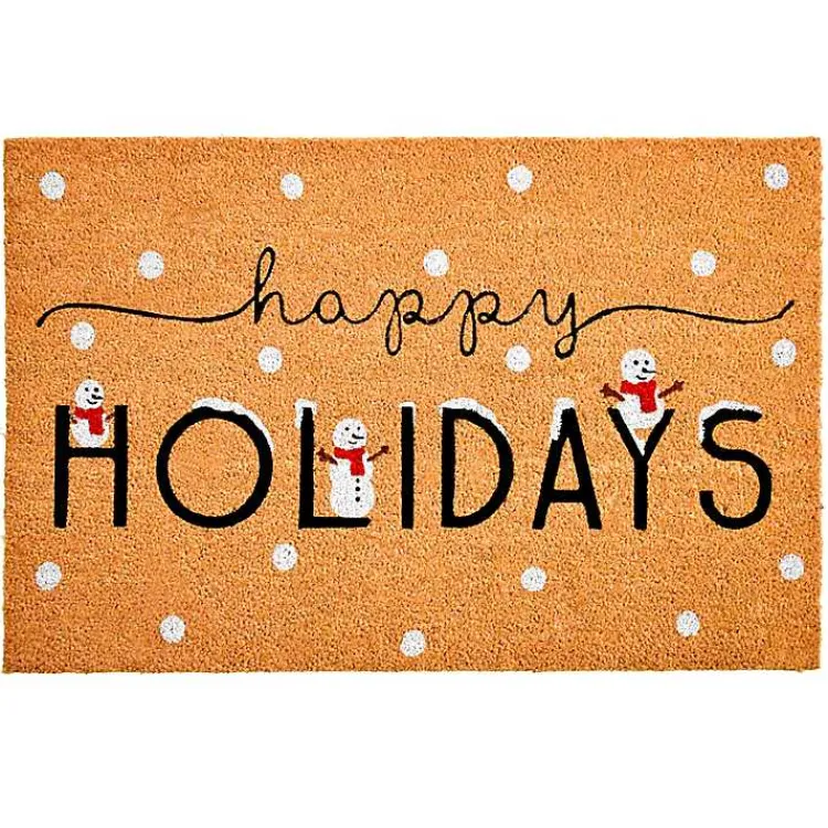 Happy Holidays Snowmen Doormat Outdoor Christmas Decorations