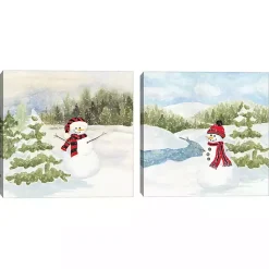 New Happy Snowman I & II Christmas Art Set Christmas Art & Wall Decor