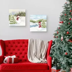 New Happy Snowman I & II Christmas Art Set Christmas Art & Wall Decor