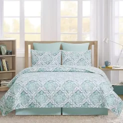 Kirklands Home Quilts|Harlen Mosaic 3-pc. Full/Queen Quilt Set Blue