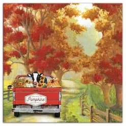 New Harvest Cow Ride Canvas Art Print Fall
