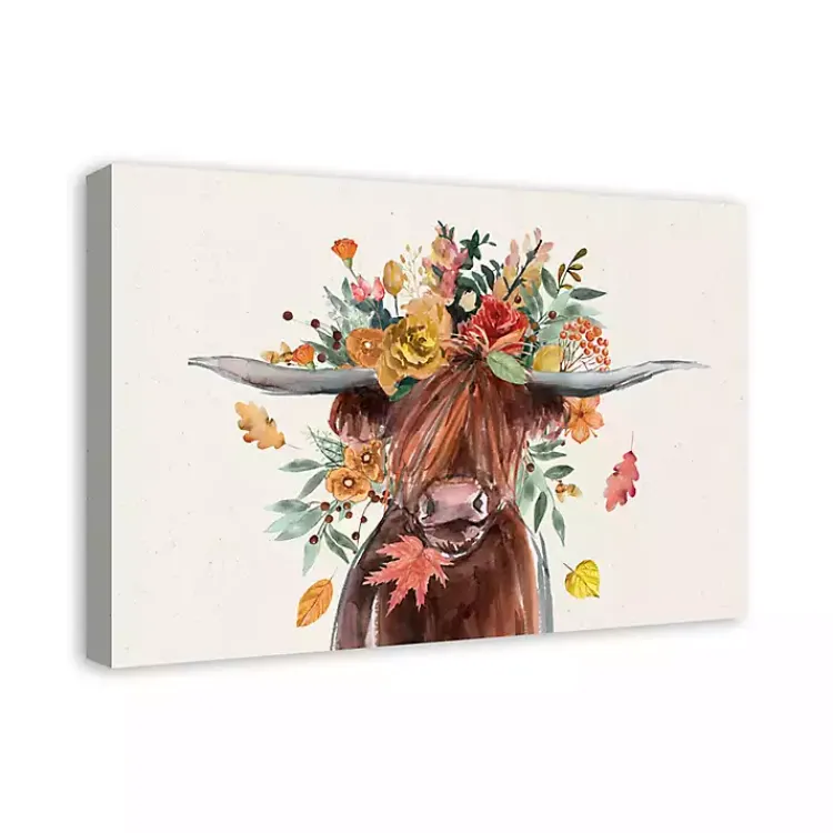 Outlet Harvest Highland Cow Canvas Art Print Fall