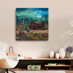 Clearance Haunted Farm Canvas Art Print, 30x30 Halloween