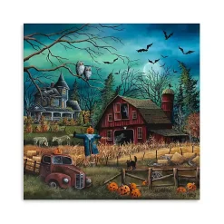 Hot Haunted Farm Canvas Art Print, 40x40 Halloween