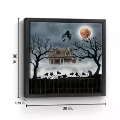 Discount Haunted House Flying Canvas Wall Art Halloween
