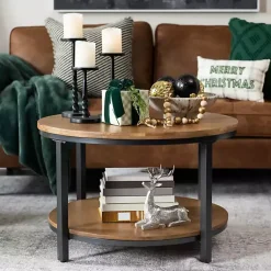 Kirklands Home Coffee Tables|Hayden Wood and Gunmetal Coffee Table