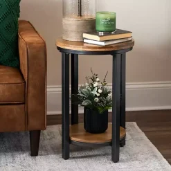Kirklands Home Accent & End Tables|Hayden Wood and Gunmetal Accent Table