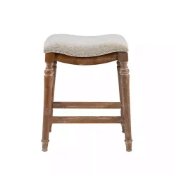 Kirklands Home Bar Stools & Counter Height Stools|Hazelnut Upholstered Curved Seat Counter Stool Gray