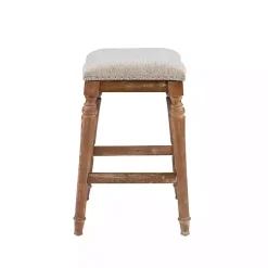 Kirklands Home Bar Stools & Counter Height Stools|Hazelnut Upholstered Curved Seat Counter Stool Gray