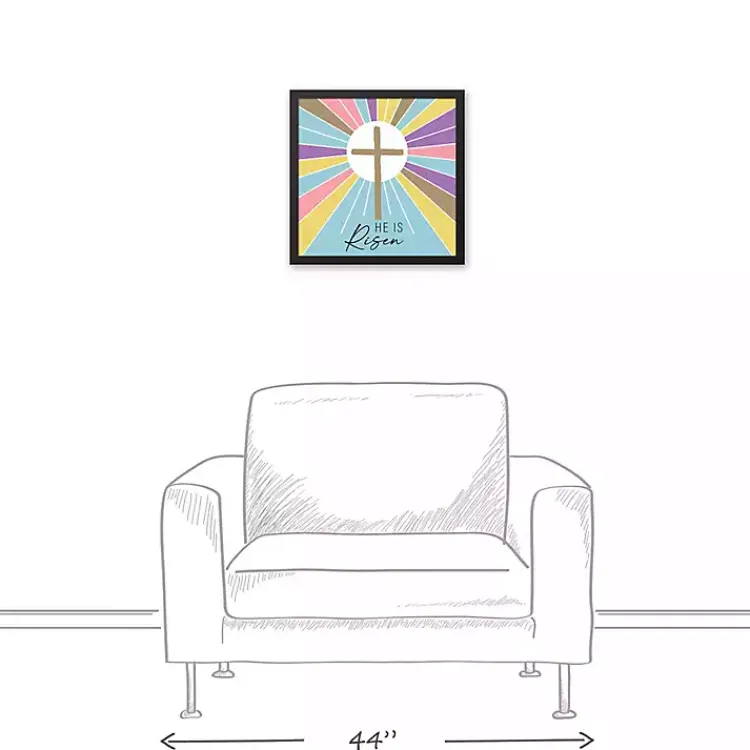 Outlet He is Risen Colorful Framed Canvas Art Print Easter Decorations