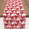 Sale Heart Pattern Cotton Twill Valentine's Runner Valentines Day Decorations