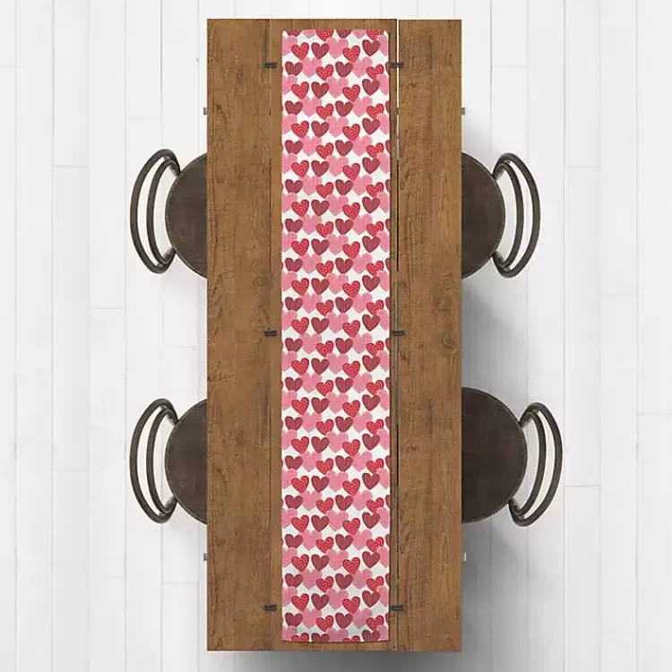 Sale Heart Pattern Cotton Twill Valentine's Runner Valentines Day Decorations