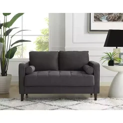 Kirklands Home Sofas & Loveseats|Heather Chelsea Modern Loveseat Gray