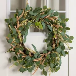 Clearance Heather Wheat and Eucalyptus Wreath Wreaths