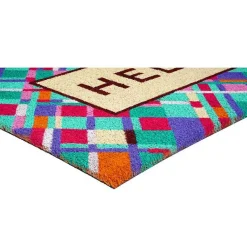 Kirklands Home Doormats|Hello Colorful Diamond Doormat Blue