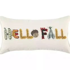 Hello Fall Embroidered Lumbar Pillow Fall