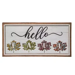 Clearance Hello Fall Leaves Beaded Wall Plaque Fall