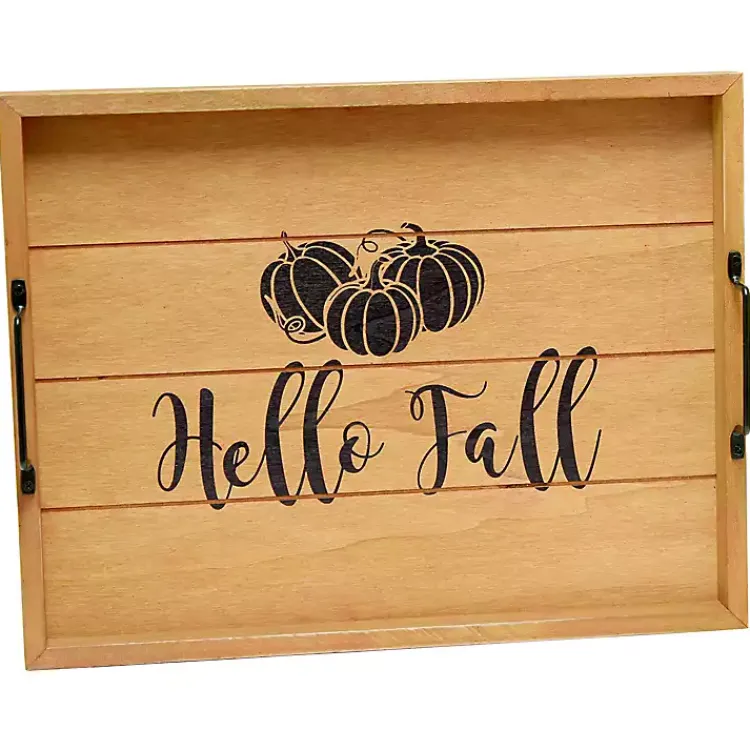Outlet Hello Fall Wood Tray Fall