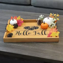 Outlet Hello Fall Wood Tray Fall