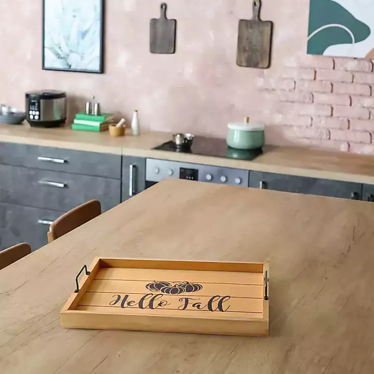 Outlet Hello Fall Wood Tray Fall
