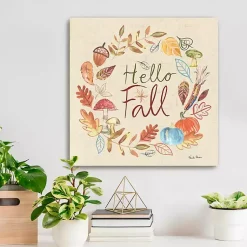 Outlet Hello Fall Wreath Canvas Art Print Fall