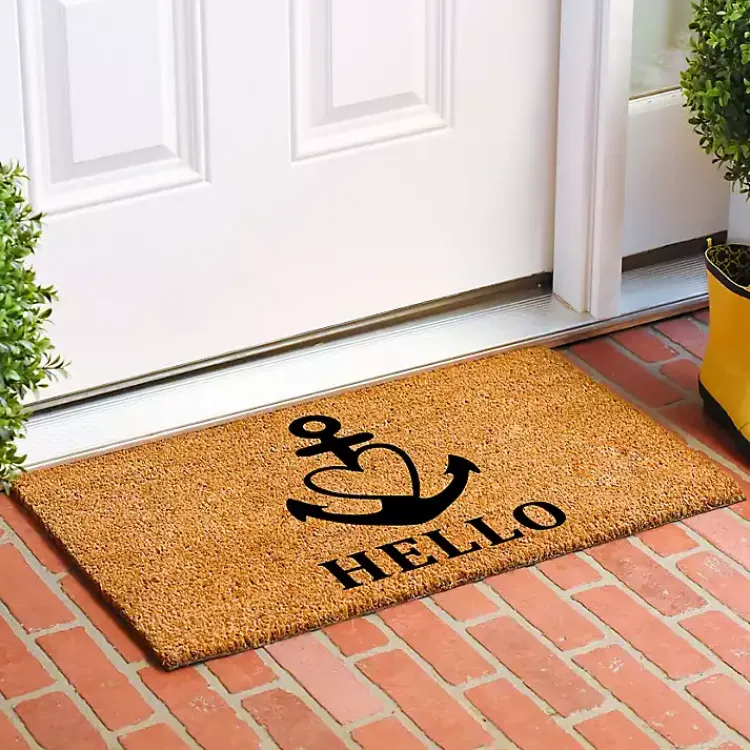 Kirklands Home Doormats|Hello Heart Anchor Doormat