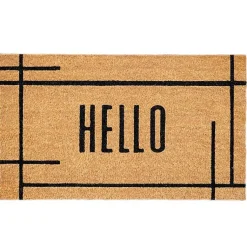 Kirklands Home Doormats|Hello Natural Linear Doormat Brown