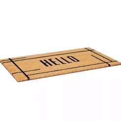Kirklands Home Doormats|Hello Natural Linear Doormat Brown