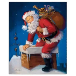 Outlet Here Comes Santa Canvas Art Print Christmas Art & Wall Decor