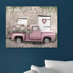 Online Hideaway Pink Truck Canvas Art Print Valentines Day Decorations