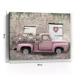 Online Hideaway Pink Truck Canvas Art Print Valentines Day Decorations