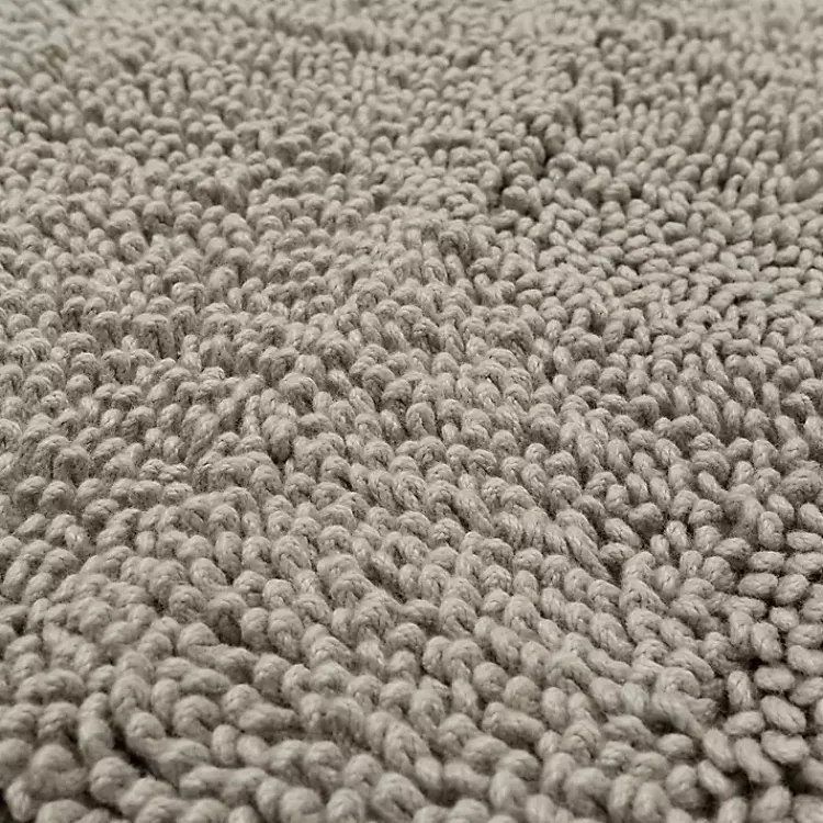 Kirklands Home Bathroom Rugs|High Pile Silver Cotton Non-Skid Classic Bath Mat Gray