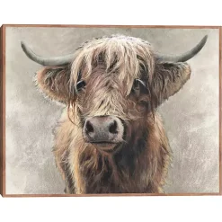 Kirklands Home Framed Art|Highland Portrait Framed Canvas Art Print Brown