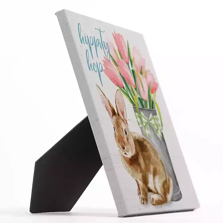 Sale Hippity Hop Rabbit Tabletop Canvas Art Print Easter Decorations