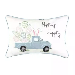 Clearance Hippity Hoppity Blue Truck Accent Pillow Easter Decorations