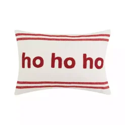 Clearance Ho Ho Ho Double Stripe Christmas Lumbar Pillow Pillows