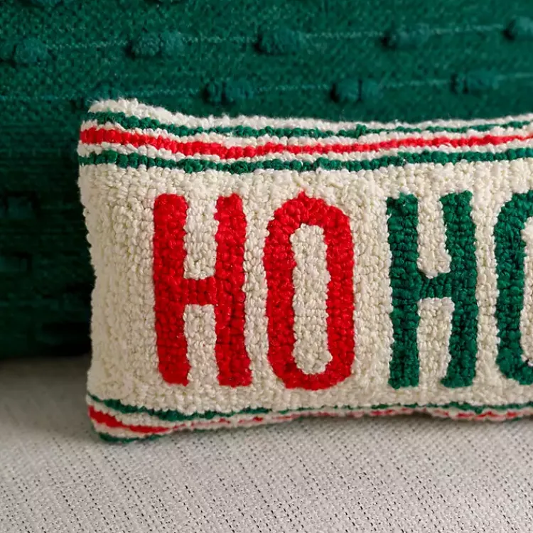 Hot Ho Ho Ho Hooked Mini Pillow Pillows
