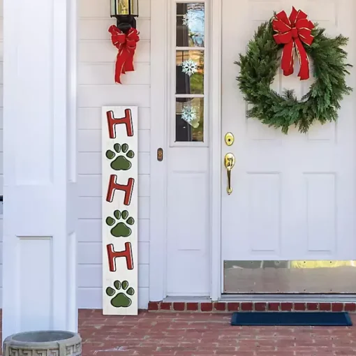 Hot Ho Ho Ho Paws Porch Board Outdoor Christmas Decorations