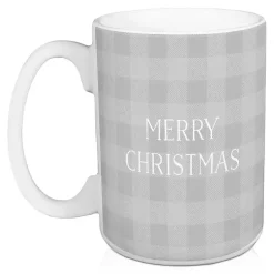 Ho Ho Ho Santa Checkered Christmas Mugs, Set of 2 Christmas Dining & Entertaining