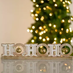 New Ho Ho Ho Tabletop Sign with Bells Christmas Decorations