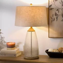 Kirklands Home Table Lamps|Hobnail Glass Table Lamp Tan