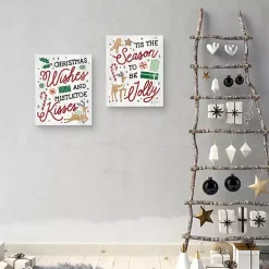 Online Holiday Phrase Canvas Art Prints, Set of 2 Christmas Art & Wall Decor