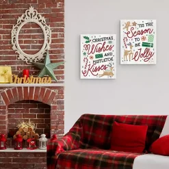 Online Holiday Phrase Canvas Art Prints, Set of 2 Christmas Art & Wall Decor