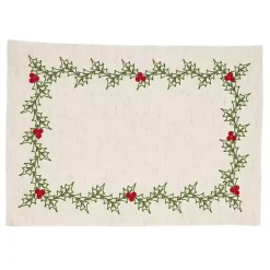 Clearance Holly Berry 8-pc. Placemat and Napkin Set Christmas Dining & Entertaining