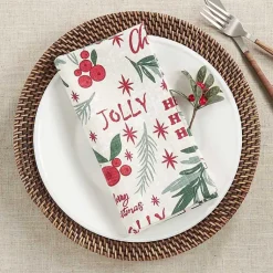 Holly Berry Typography Christmas Napkins, Set of 4 Christmas Dining & Entertaining
