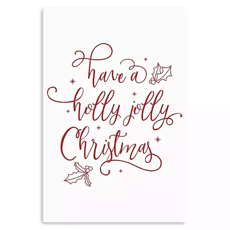 Best Holly Jolly Christmas Canvas Wall Plaque Christmas Art & Wall Decor